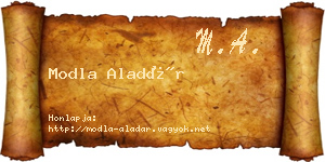 Modla Aladár névjegykártya